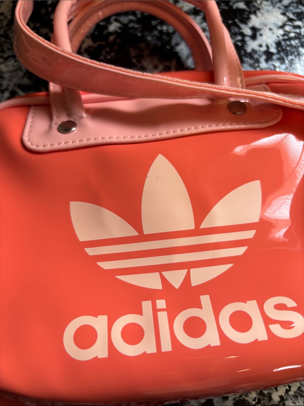 adidas Coral and Light Pink Patent Mini Satchel Bag - Picture 10 of 11